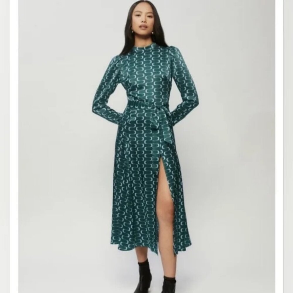 REFORMATION  julius dress - venture 100% SILK